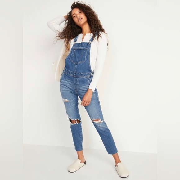 NWT! O.G. Workwear Ripped Jean Overalls for Women - Size 2 - Picture 1 of 7
